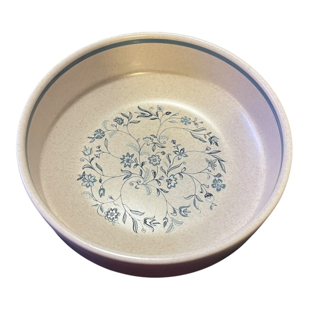 Lenox Temper-ware Blue Breeze Cereal Fruit Bowl Floral Stoneware Made in USA